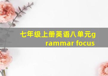 七年级上册英语八单元grammar focus